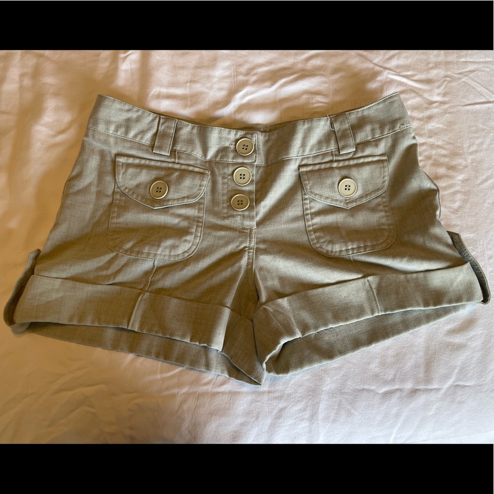 Light green safari style shorts